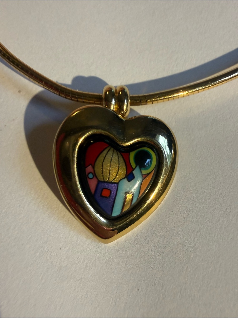 FREYWILLE Hundertwasser 10002 Nights Fire Enamel Heart Necklace